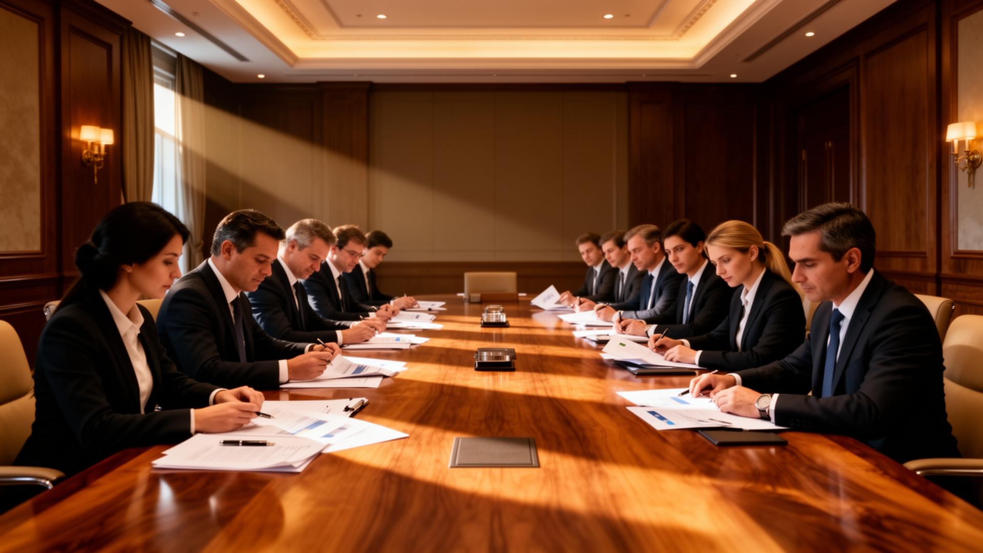 Hospitality management training workshop in a premium boardroom
